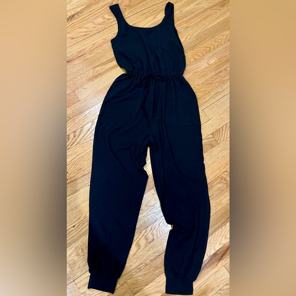 She + Sky Pocket Travelers Jumpsuit Black Size Small - Picture 2 of 7